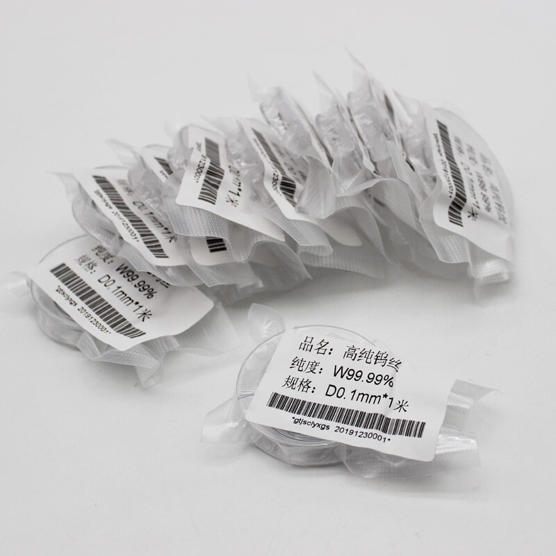 0.1mm x 1m tungstène/Wolfram fil 99,999% pur