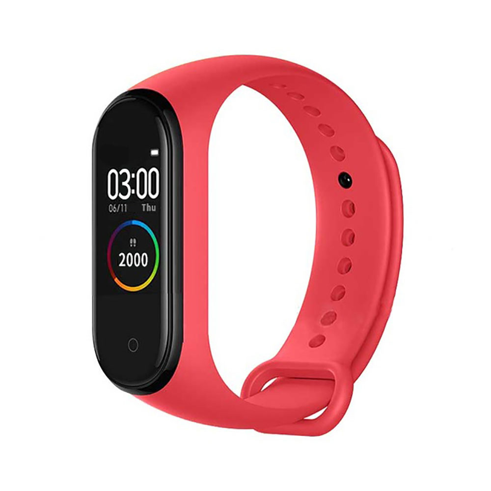 Bracelet intelligent moniteur de fréquence cardiaque suivi de forme physique Bluetooth appel Re under femmes Smartwatch pour android pk mi 4 pas Mi bande 3: M4 Red