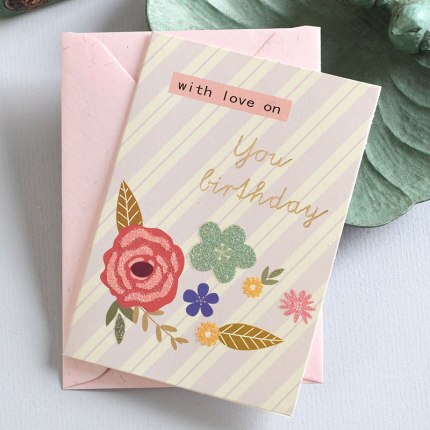 15pcs Mini Greeting Card Birthday Card Best Wishes Small Flower Card