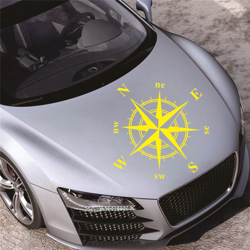 50cm*50cm Car Compass Totem Sticker Art Vinyl Compass Car Stickers and Decals Hood Sticker Cover Body Applique
