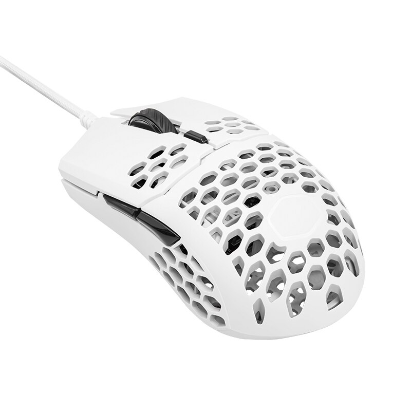 Cooler Master MM710 53G Gaming Mouse Pixart PMW 3389 16000 DPI Optical Sensor Lightweight Honeycomb Shell Weave Cable White: MM710 white