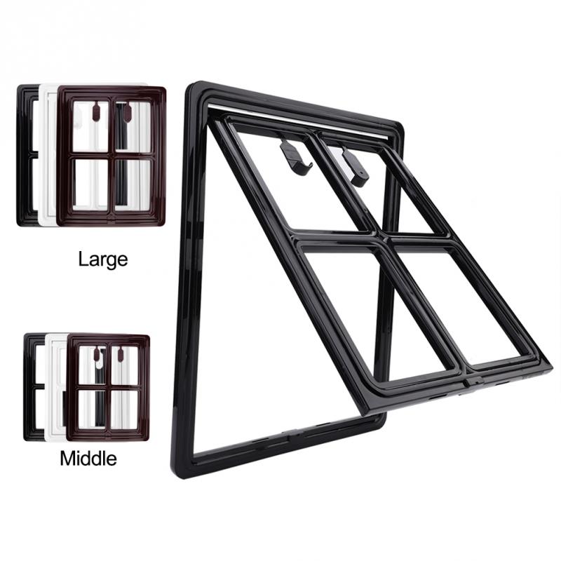 Automatic Magnet Lockable Plastic Pet Dog Cat Door for Screen Window Security Flap Gates Enter Freely Plastic Pet Dog Cat Door