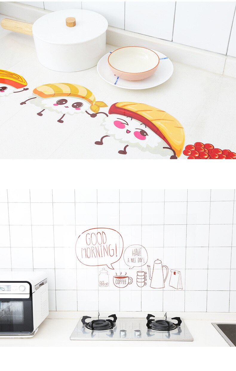 2 PC Transparent Self-adhesive Paper, High Temperature Resistant, Oil Proof, Kitchen Tile Waterproof, Fume Wall Sticker