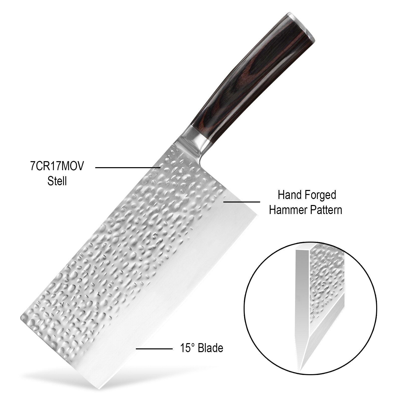 Handmade Chinese Kitchen Knife Stainless Steel 7 Inch Cleaver Vegetable Meat Knives Tool Chef Cooking Knife With Cover Set