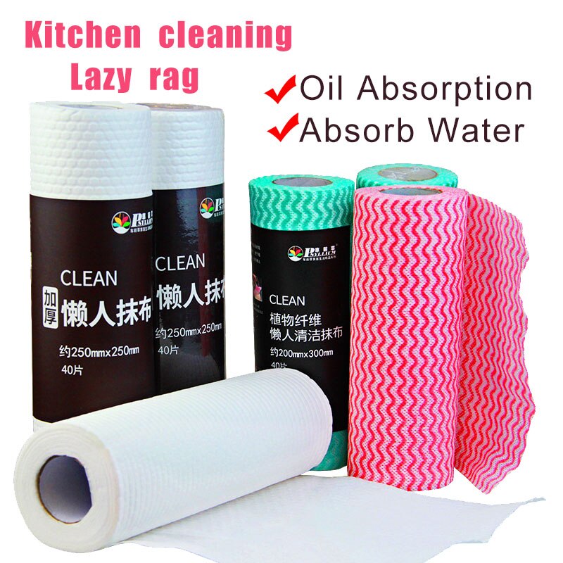 Kitchen paper towel lazy rags wet and dry dual-use household cleaning oil-free dish towels disposable cleaning cloth