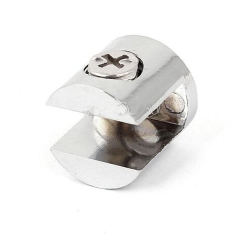 Glasbelagte beslag zink krom legering hyldeholder støtteklemme cylindrisk glasclips bogreol vinskab glasclips