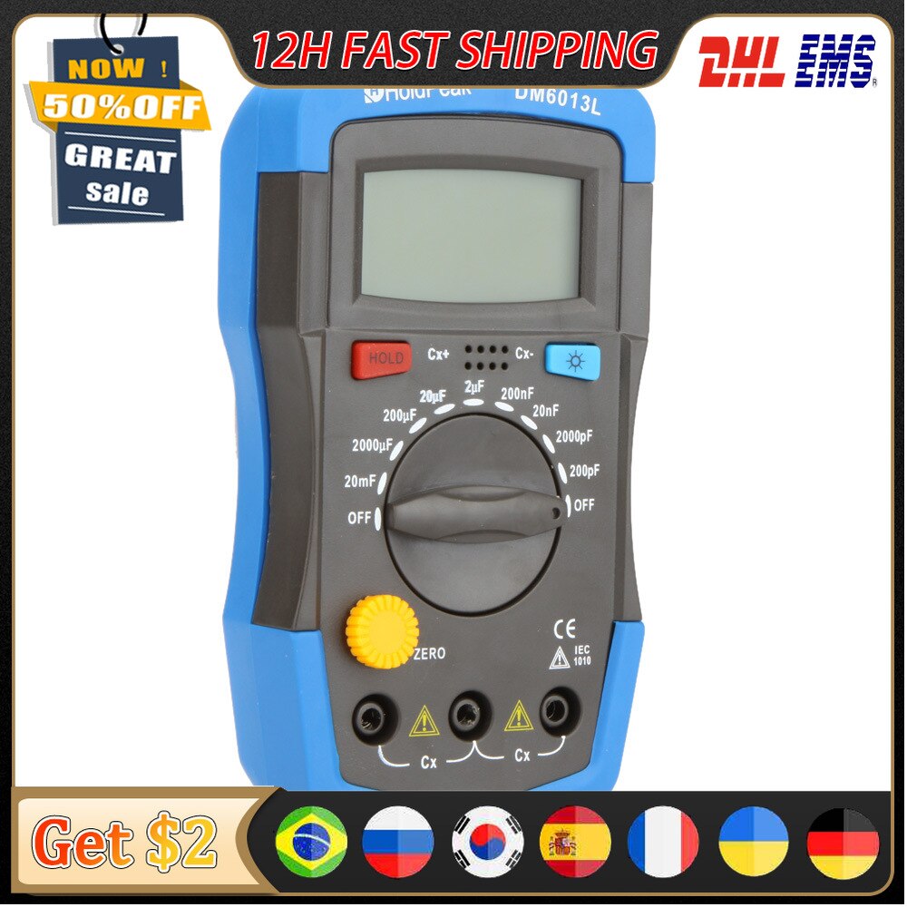 Misuratore di capacità elettronico portatile capacimetro elettronico tester elettronico condensatore tester Capacimetro digitale