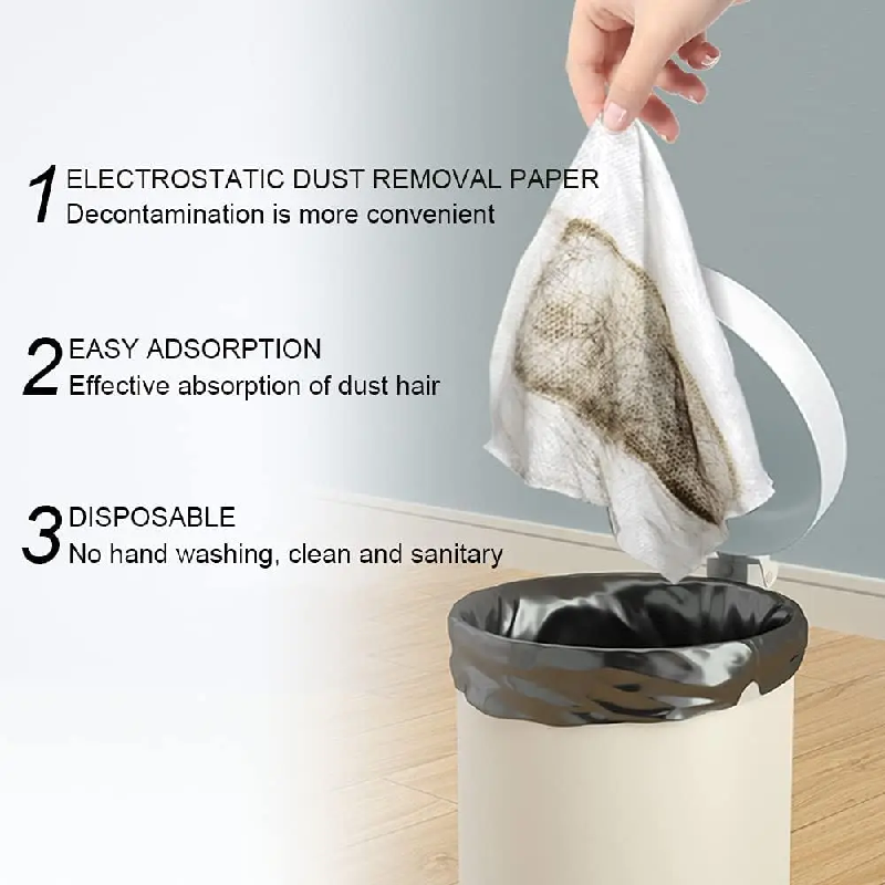 1einstellen Hause Elektrostatische Staub Kollektor Mopp Faltbare Lange Griff Mit Einweg Vakuum Papier Boden Haushalts Reinigung Werkzeug