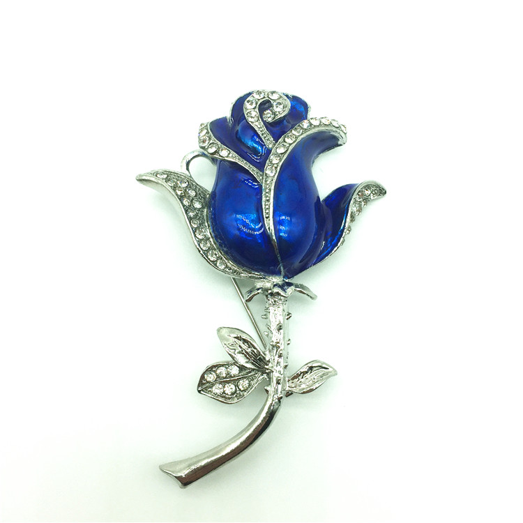 Dames 16 gb usb flash drive kristal bloemen Geheugen opslag diamant rose broche usb flash drive 8 gb pen drive USB Flash: 8GB / Blue