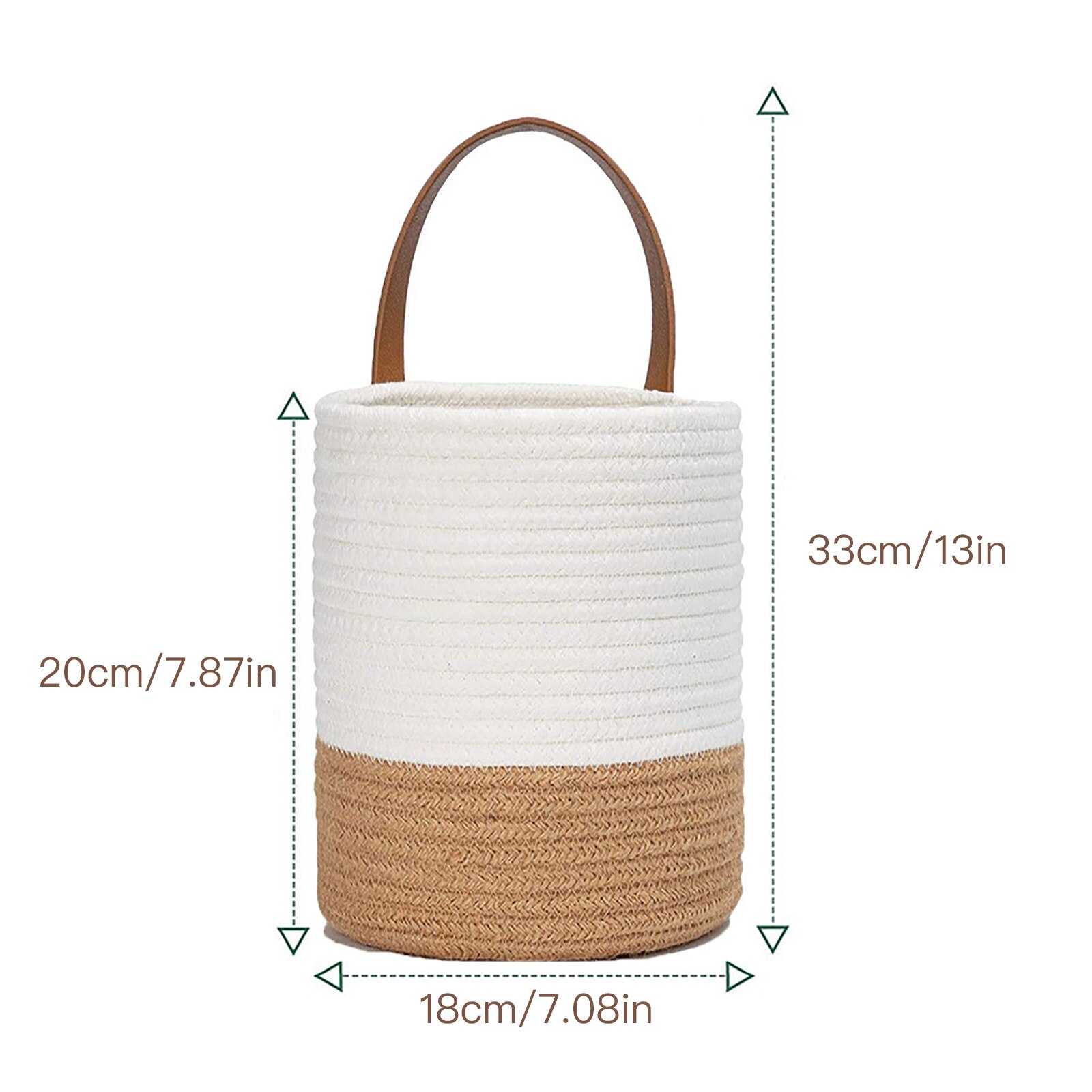 1Pc Plant Mand Pure Handgemaakte Witte Riem Hand Planten Imitatie Rotan Muur Opknoping Kunstmatige Bloem Geweven Mand: 02  L