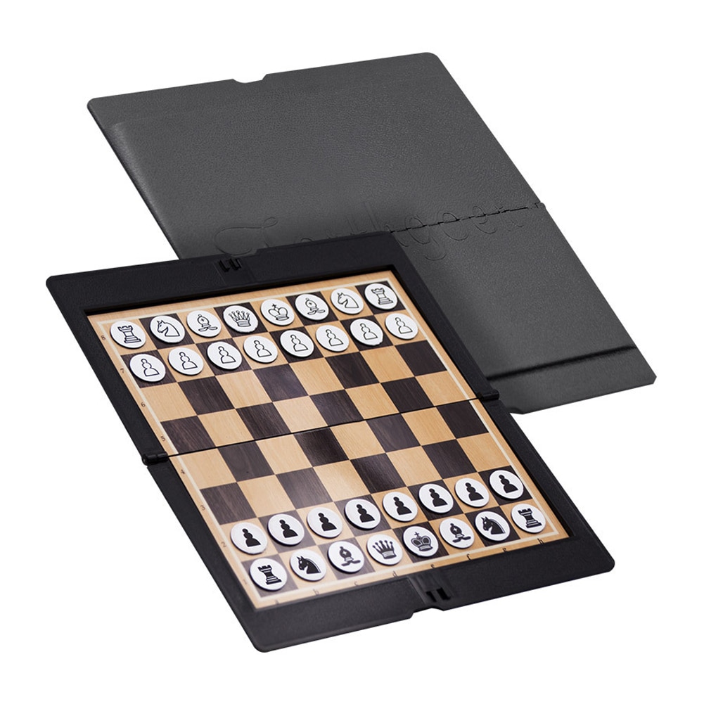 Mini billetera de bolsillo para juegos de mesa, juego de ajedrez plegable magnético para el hogar, tradicional, viaje escolar para estudiantes, diversión de alto grado