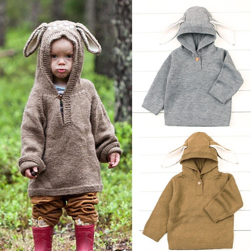 Newborn Babies Kniting Hooded Warm Top Clothing Baby Girls Infant Winter Coat Knit Sweater Baby Knitwear Long Sleeve Clothes