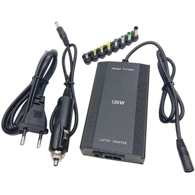 EU Plug 120W AC to DC 12V 15V 16V 18V 19V 20V 22V 24V Car Charger Universal AC Adapter Power Supply For Laptop Notebook