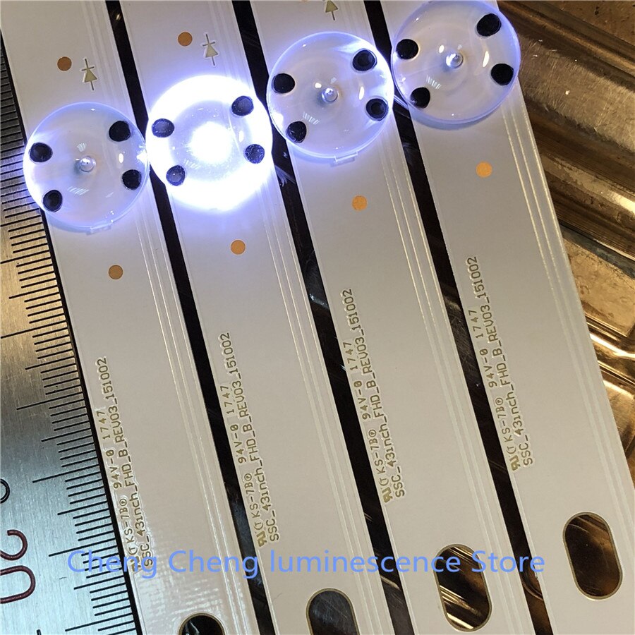 Lote de 6 unidades de tira de LED para iluminación trasera de 8LEDs de 850mm para LG 43LH604V 43LH60_FHD_A tipo UF64_UHDht, UF64-UHD-A de pantalla de HC430DGG-SLNX1-211X