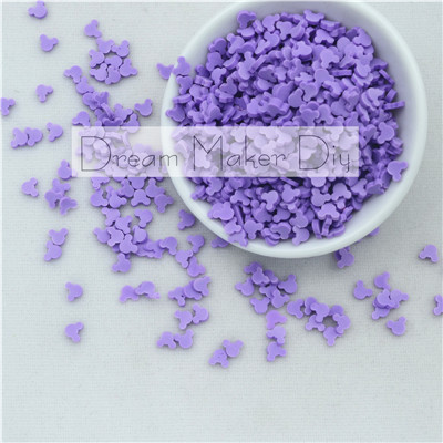 10g/ loten polymeerklei sprinkles mooie muis voor knutselen, diy confetti: Paars