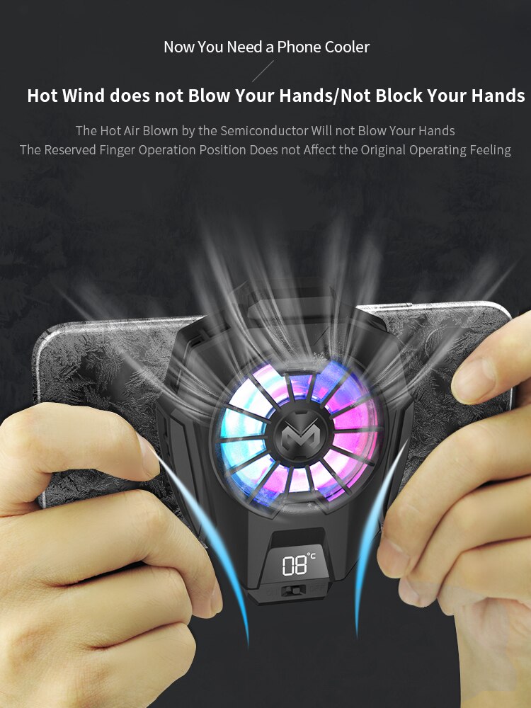 Semiconductor Refrigeration Phone Cooling Fan For Android iOS Game Radiator Black Portable Cell Phone Cooler