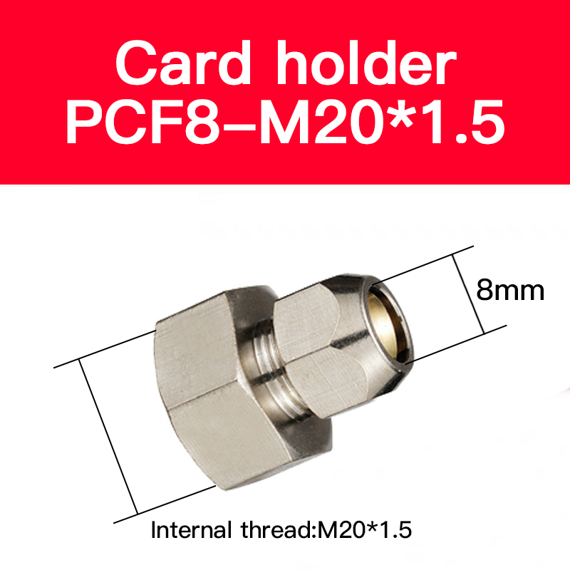 1pc Pneumatic Brass tube ferrule quick-screw connector internal thread straight through PCF4/6/8/10