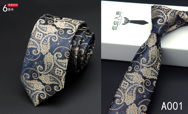 Mens Silk Tie Navy Blue Yellow Striped Slim Necktie 6cm Business Wedding Gravatas Luxury Handmade Gold Tie: 9
