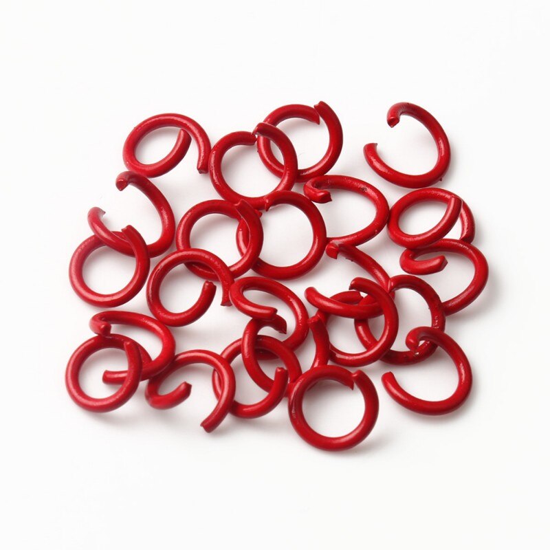 50 sztuk/partia 8mm metalowy otwarty pierścień Jump Multicolor podział pętli pierścienie bransoletka materiały do tworzenia biżuterii Handmade akcesoria DIY: Red Jump Ring
