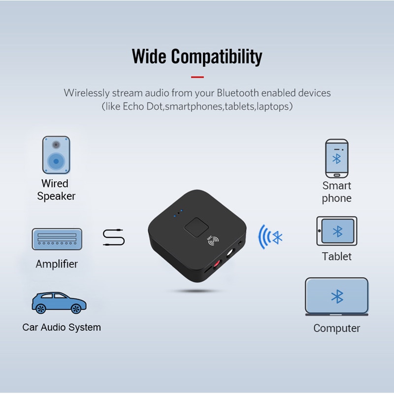 Bluetooth 5.0 Ricevitore Wireless Trasmettitore RCA Hifi Musica NFC 3.5 millimetri Martinetti Aux Adattatore Audio Per Il Telefono Altoparlante Auto Dropshipping