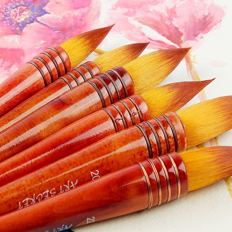1 pièce Nylon cheveux aquarelle pinceau ancien rime Style acrylique peinture pinceau Art fournitures 40RT