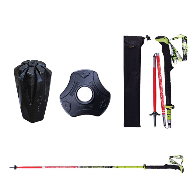 Trekking Pole 100% Carbon Fiber Ultralight Folding Collapsible Trail Running Walking Stick for Outdoor Camping Walking Sticks