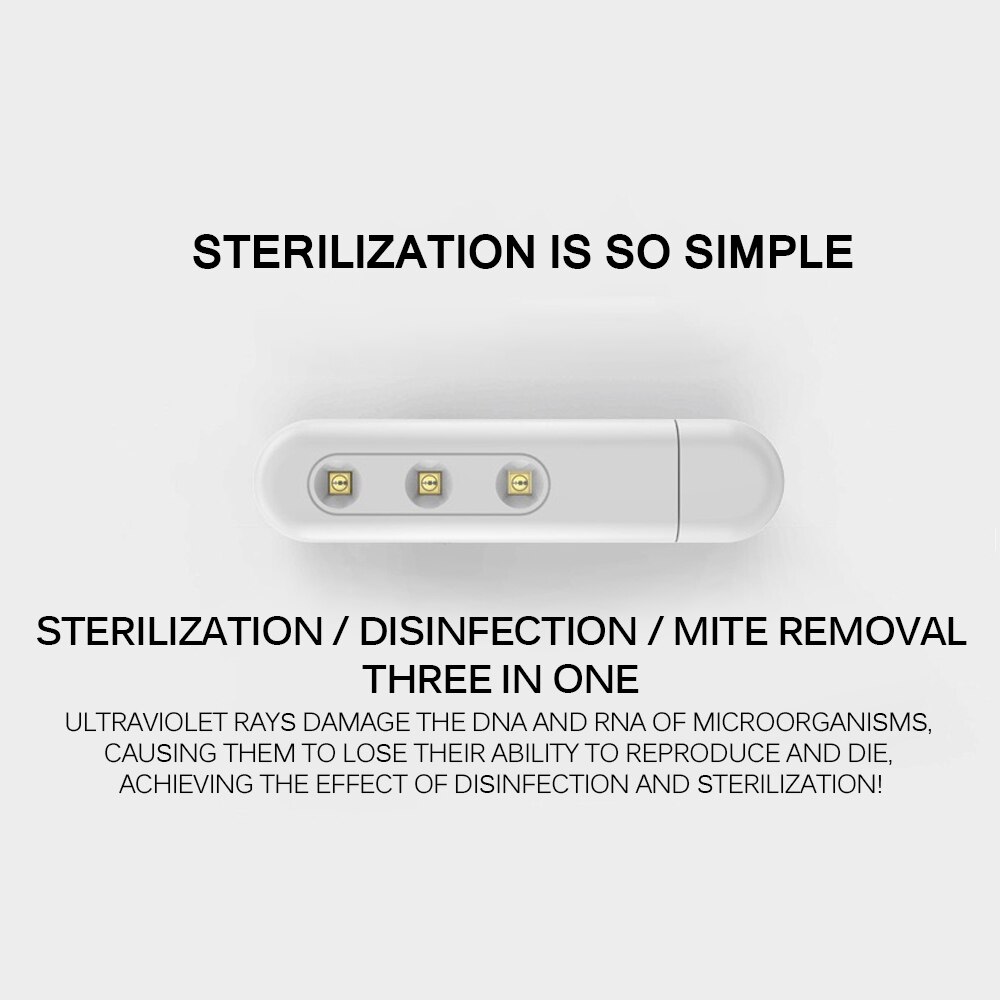 Portable Handheld Ultraviolet Disinfection Wand UVC Germicidal Lamp USB Charging Sanitizer For Home Travel Use