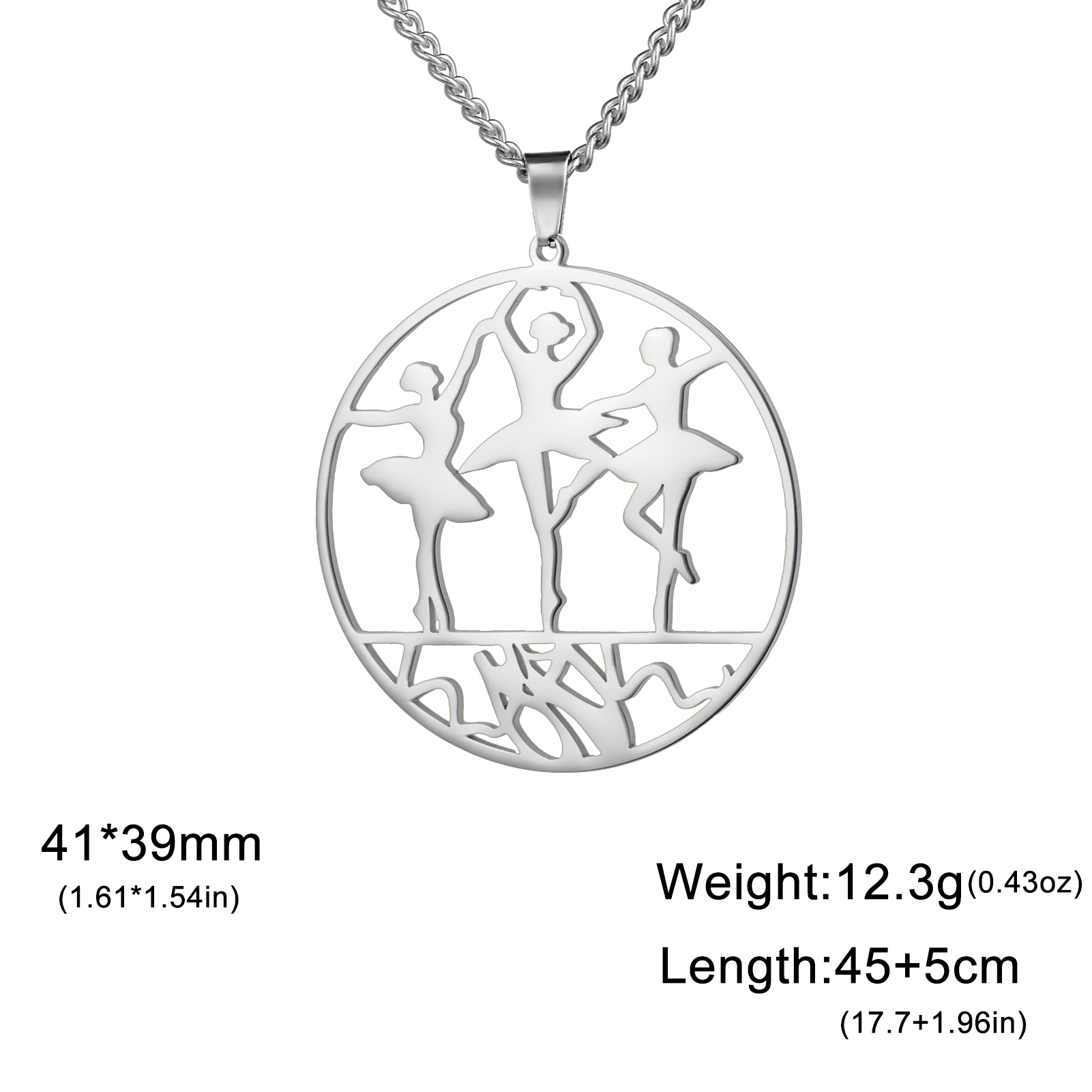 Cazador Ballet Ballerina Dansend Meisje Hanger Kettingen voor Vrouwen Rvs Sieraden Ketting 2025: Donker Goud