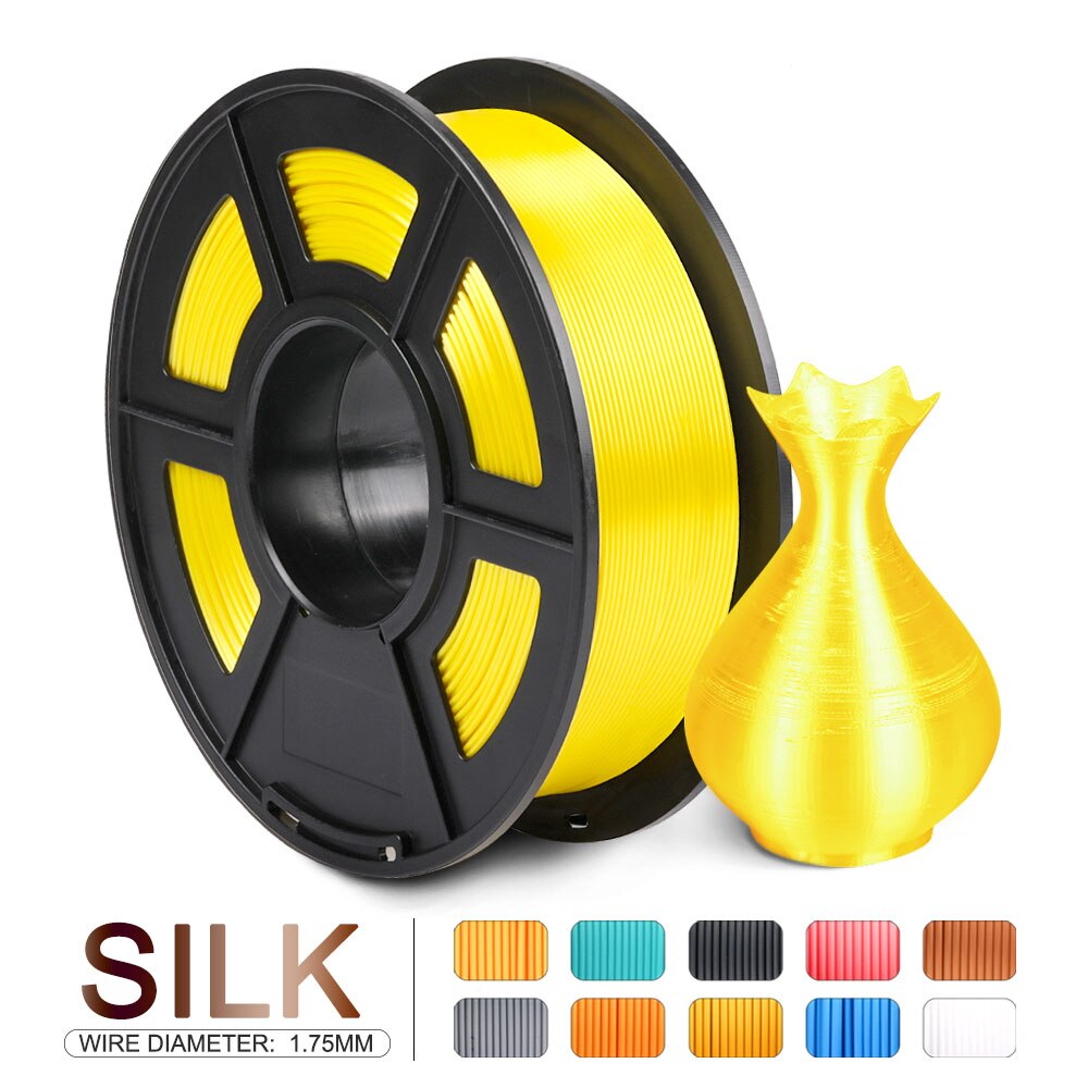 Zijde filament fuchsia zijde 1kg per rol 3d printer filament diy 3d anycubic print navullingen sublimatie uv hars sublimatie: Zijdegeel
