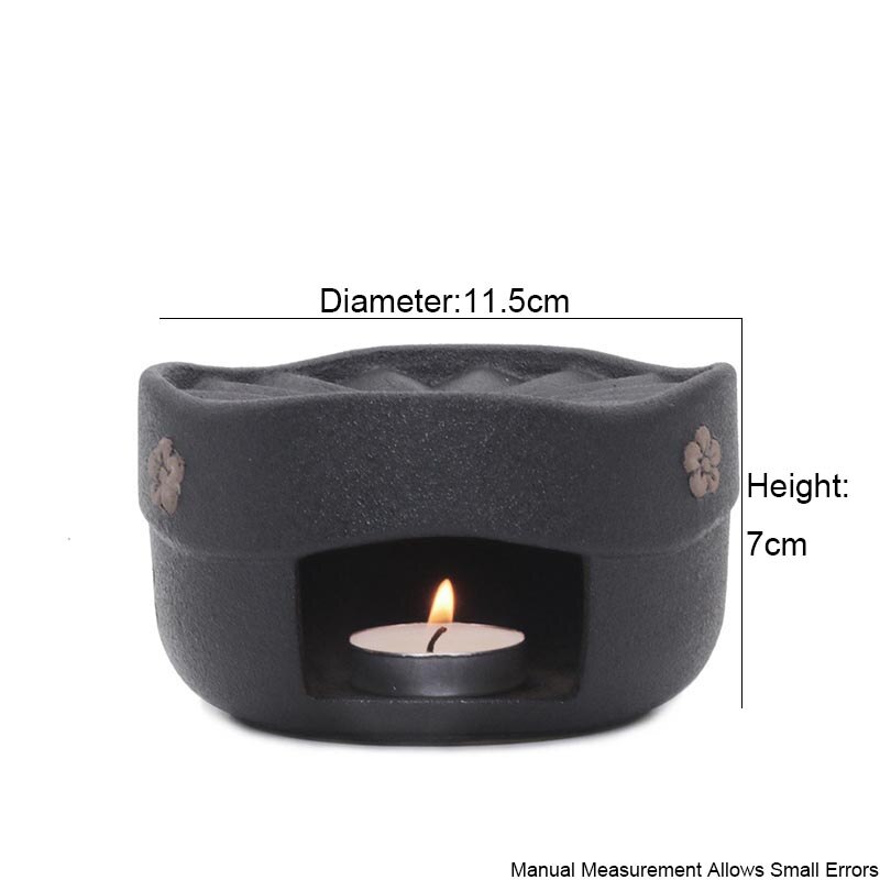 Styl japońnarty czarny Zen gruba ceramika czajnik robić herbaty świeca ogrzewanie podstawa ceramiczna zestaw robić herbaty Kung Fu kawy podgrzewacz robić mleka uchwyt czajniczek