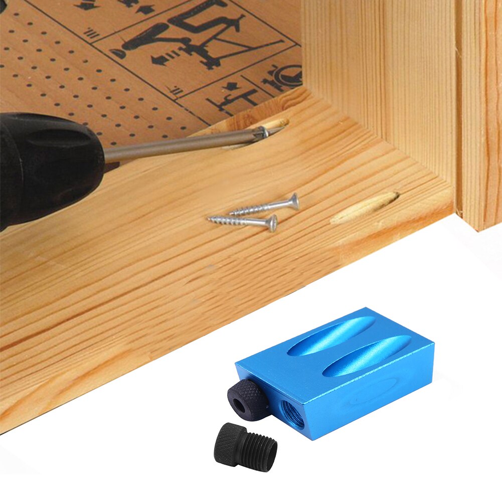 15 Pocket Hole Jig Kit 6/8/10mm Angle Drill Guide Woodwoorking Tool Hole Puncher Locator Jig Drill Bit Carpentry Tools