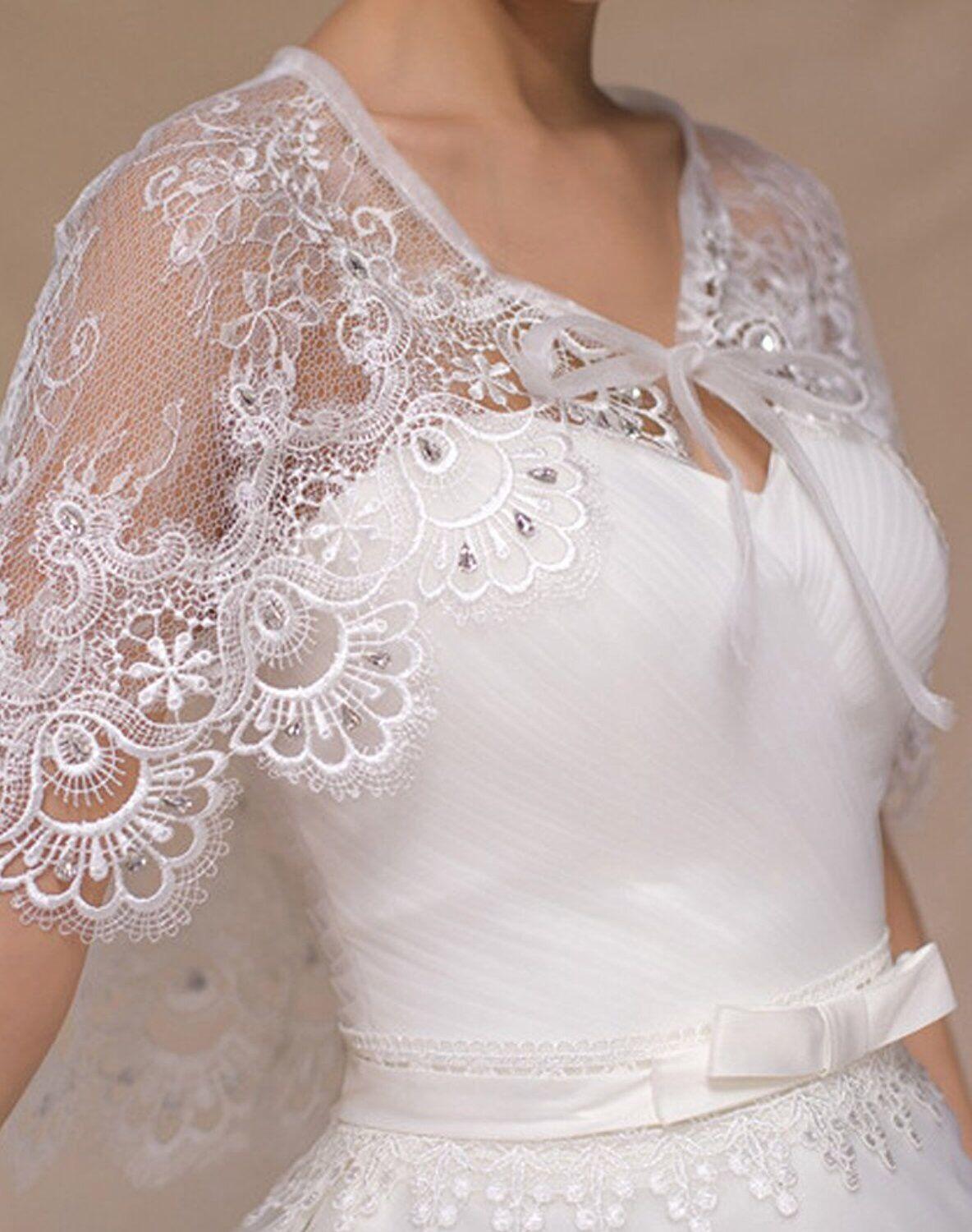Veste boléro de mariage en dentelle pour femme, châle de mariée, enveloppes élégantes pour demoiselle d'honneur, de , , ,