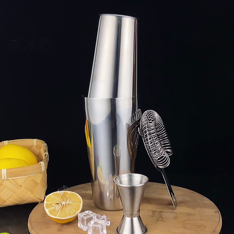 Stainless Steel Cocktail Shaker Bar Set Mixer Cocktail Shaker Wine Martini Boston Shaker Drinkware for Party Bar Tools 550/750ML