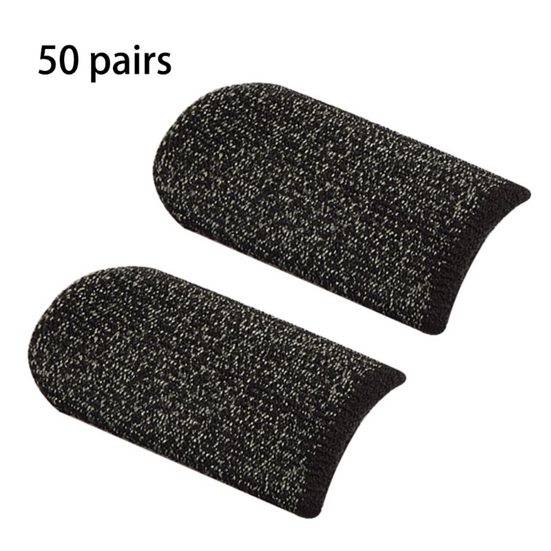 50 Pair Sweat-Proof Knitted Fabric Finger Cover Game Touch Screen Thumb Game Pad Finger Sleeves for Gaming Accessories Kit