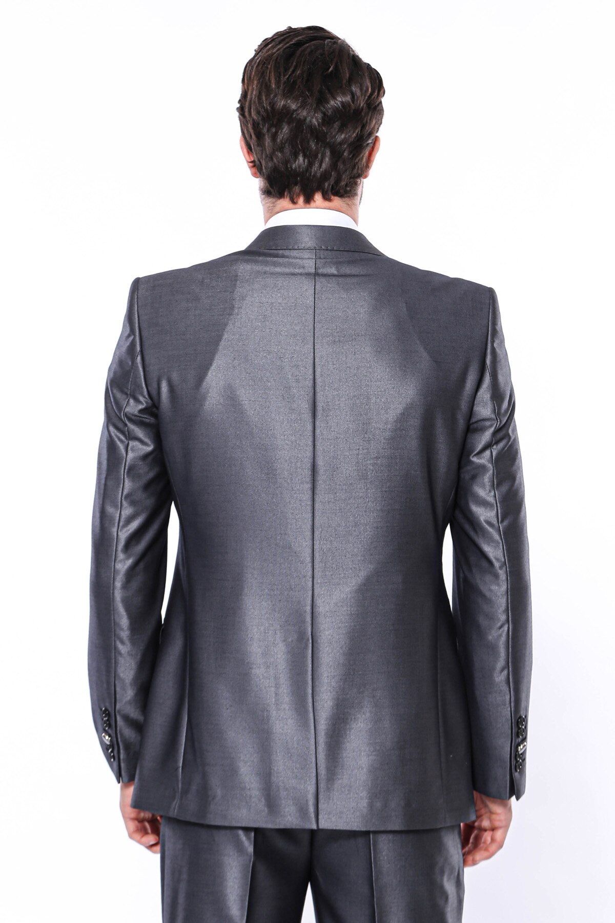 Plain Glossy Smoked Slim Fit Suit Wessi