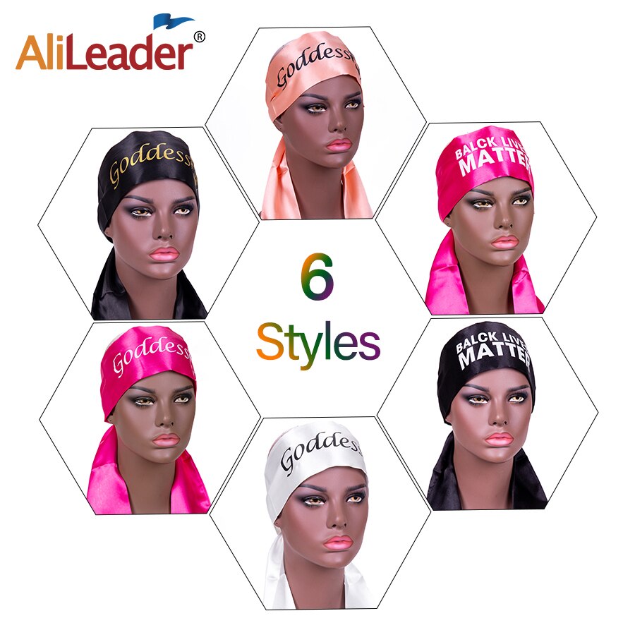 Alileader billig silke sateng kant skjerf sateng kant hodebånd for parykker sateng kant legging skjerf hair extensions wraps hodebånd