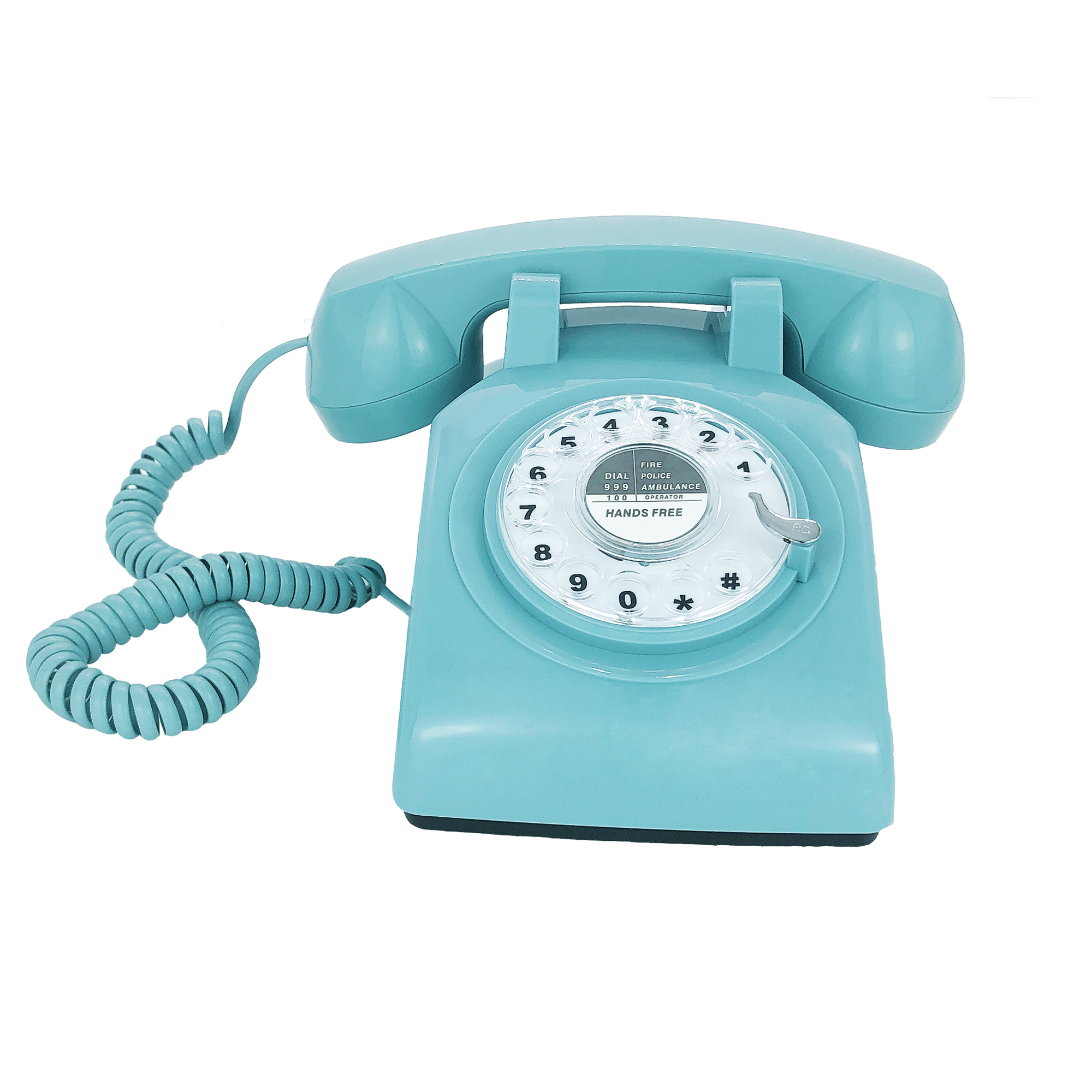 Téléphone portable rétro rose Vintage à cadran rotatif, téléphone fixe mains libres pour la maison/le bureau/l&#39;hôtel, téléphones anciens pour Senior: Blue telephone