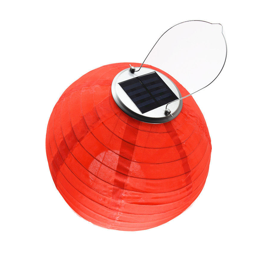 Luces de hadas solares de jardín para exteriores, linternas LED para festivales, lámpara colgante China para celebraciones, iluminación de paisaje impermeable en 7 colores: Rojo