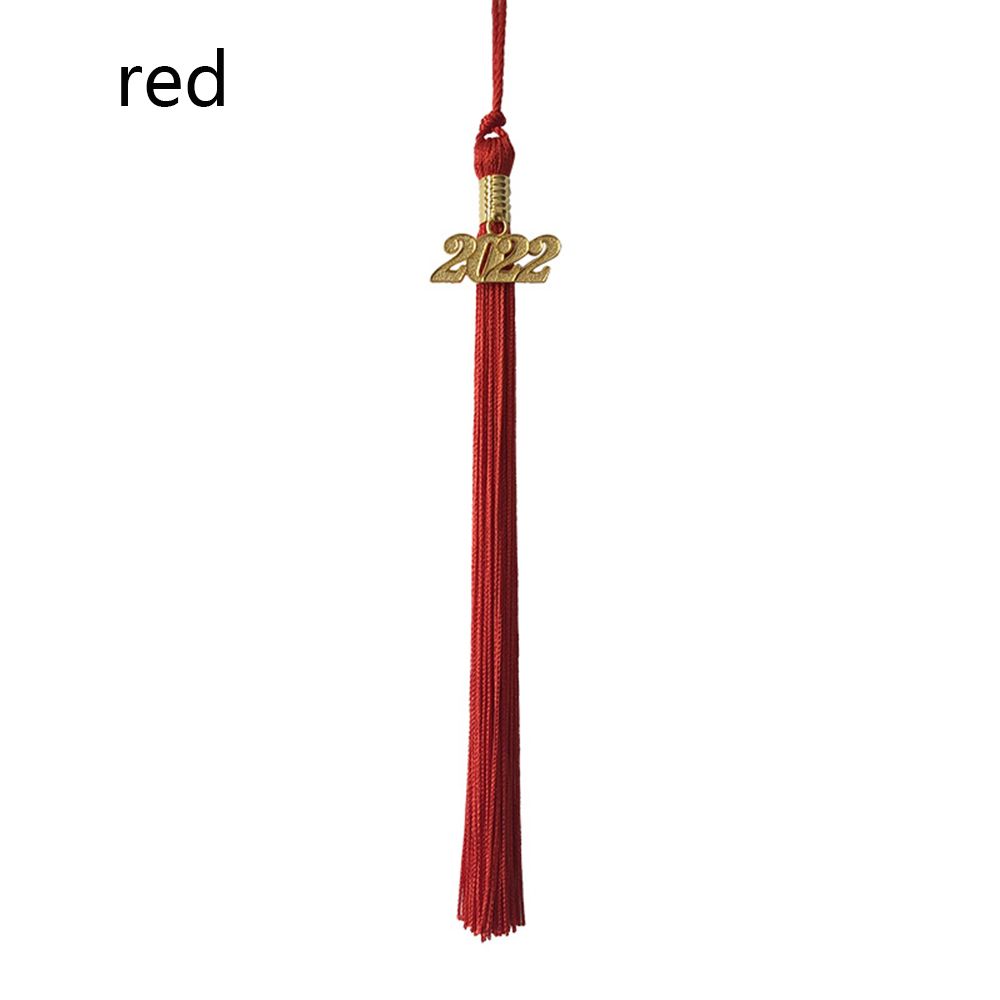 2022 nowy akademicki biret studencki z frędzlem ze złotem 2022 rok uroku wisiorek mieszane kolor mundury DIY rzemiosło student prezenty pamiątkowe: czerwony