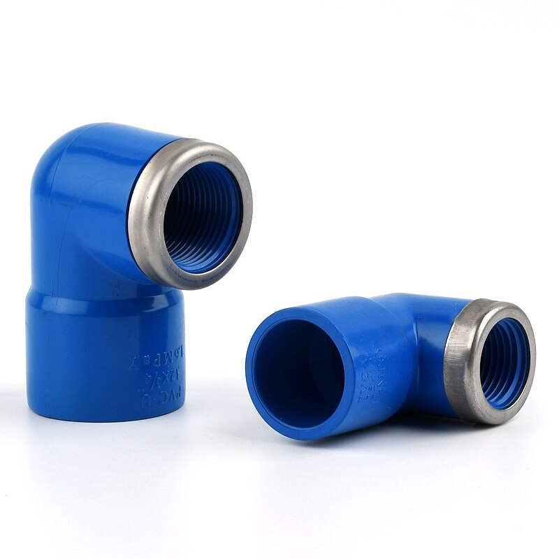 1~5Pc Blue Female Thread 90 Degree Elbow Joint Aquarium Fish Tank PVC Pipe Connector Garden Home Water Tube Adapter