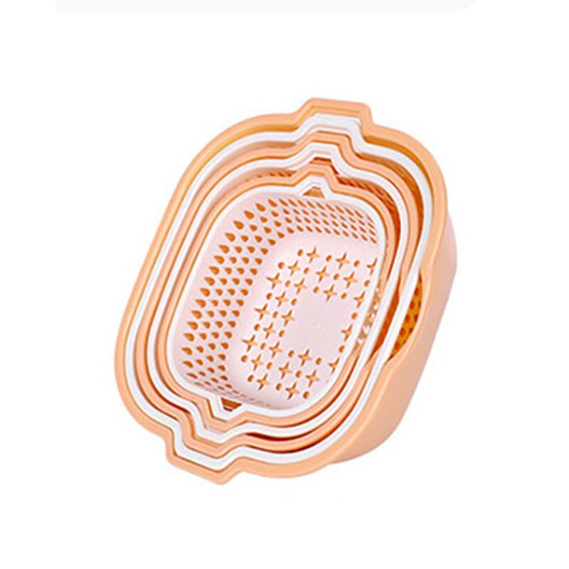 Cestello di scarico doppio da cucina colino di lavaggio per frutta e verdura cestello di stoccaggio in plastica colino di pulizia: S1 M1 L1