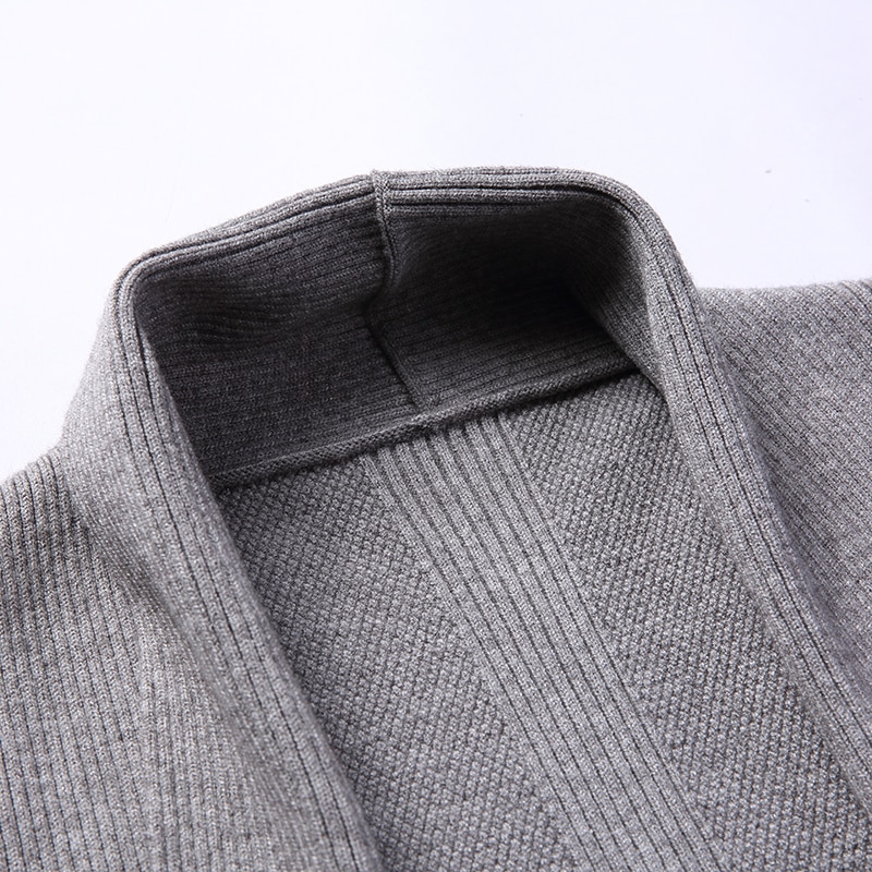 Märkeströja för herrkofta lång slim fit tröjor stickade ylle höst koreansk stil vardagskläder för män