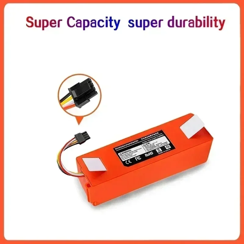 14,4 v 12800mah Roboter Staubsauger Ersatz batterie für Xiaomi Roborock S55 S60 S65 S50 S51 S5 Max S6 Teile