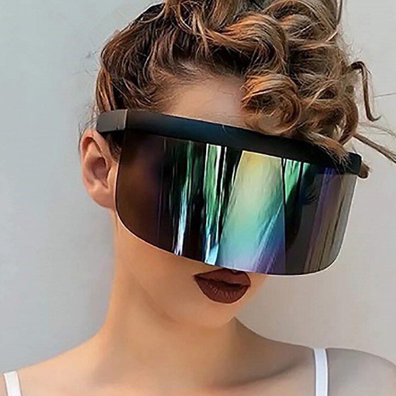 1pc Anti-UV lunettes de soleil anti-voyeur lunettes de soleil miroir lunettes de soleil demi visage bouclier garde moto lunettes