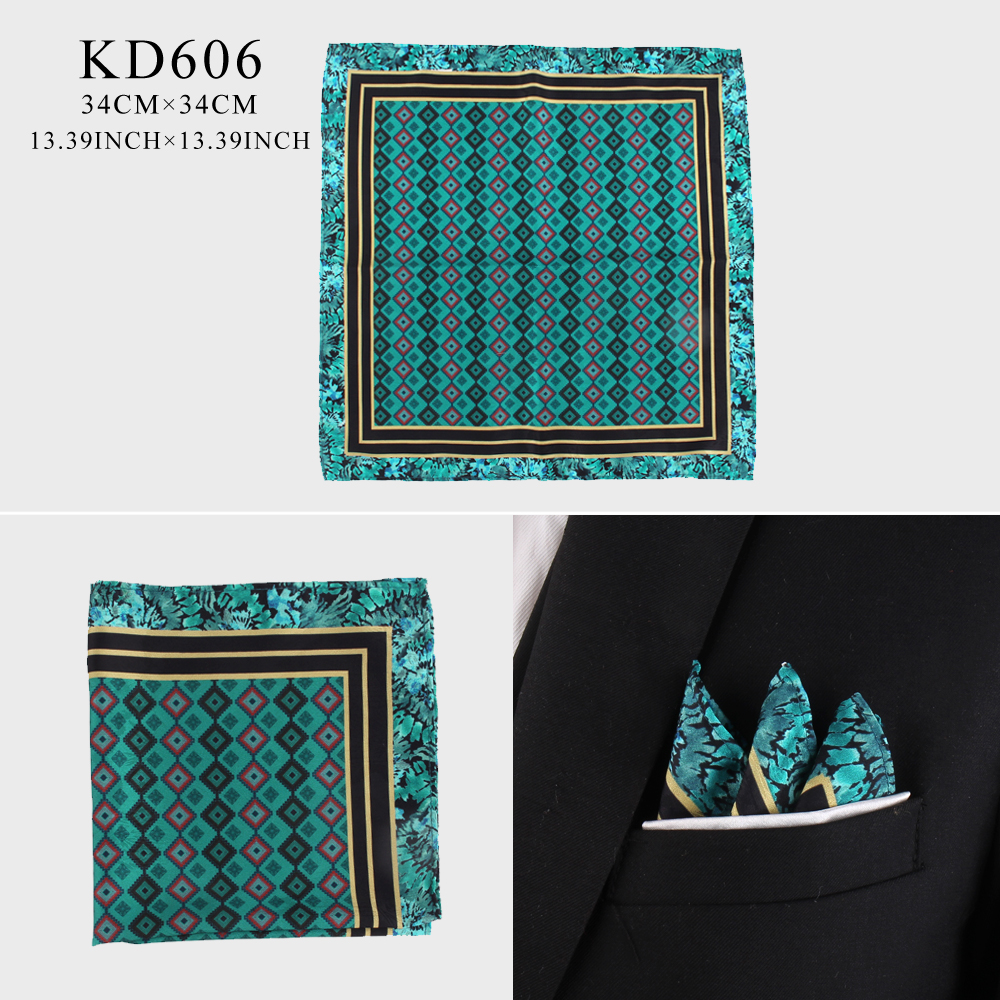 Print Pocket Square For Men Women Floral Printing Kerchief Men's Handkerchiefs Soft Suits Square Handkerchief Towels Scarves: GRAY