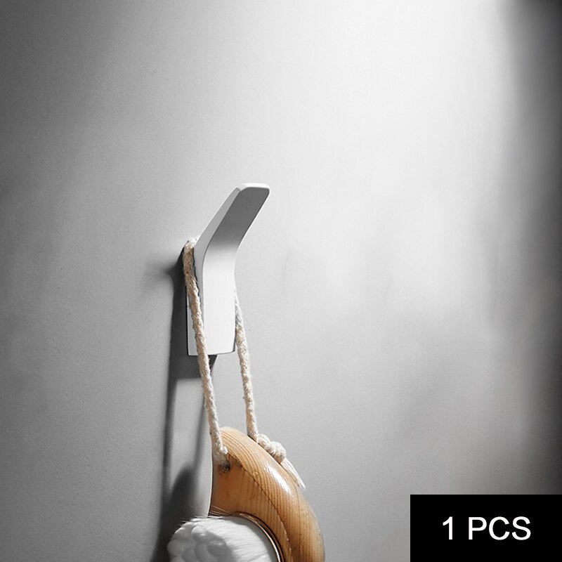 Bathroom Accessories Black Wall Hooks Sticker Adhesive Clothes Coat Hat Hanger aluminum Rustproof Towel Hook Decorative hook: SHK-0072
