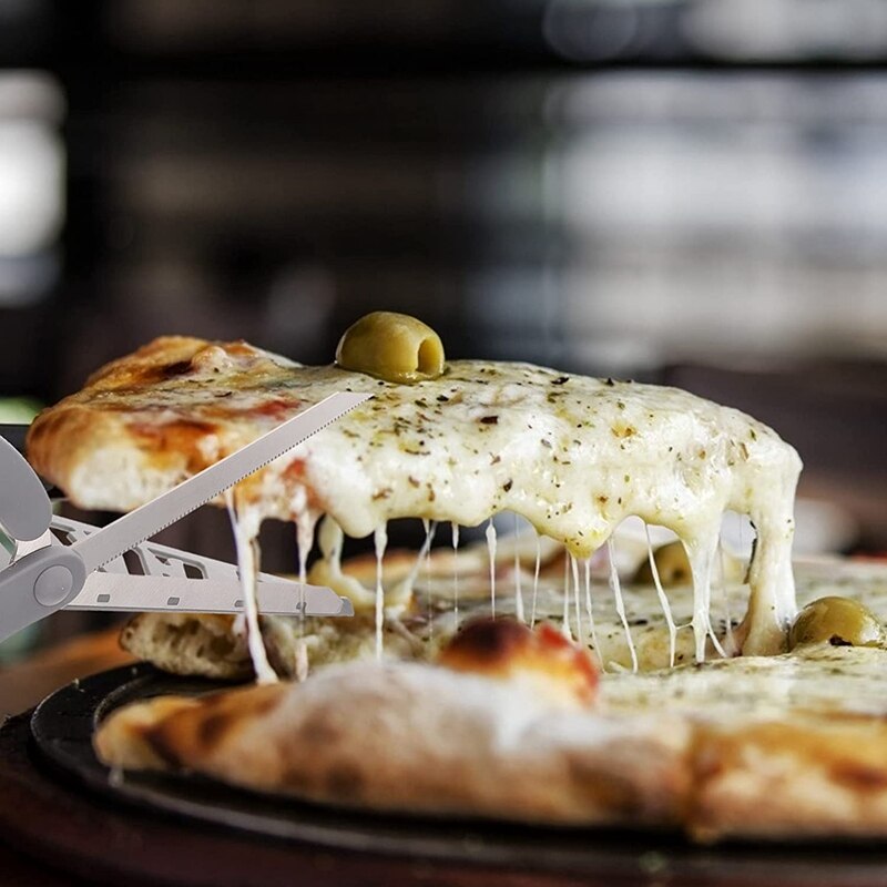 Kitchen Scissors BBQ Meat Scissors Pizza Cutter Stainless Steel Scissors Food Baking Cooking Utensils