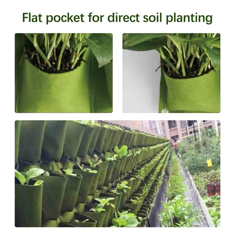 Suporte de plantas para parece, saco verde de plantio de vegetais com 9 18 49 72 bolsos, jardim vertical, material doméstico