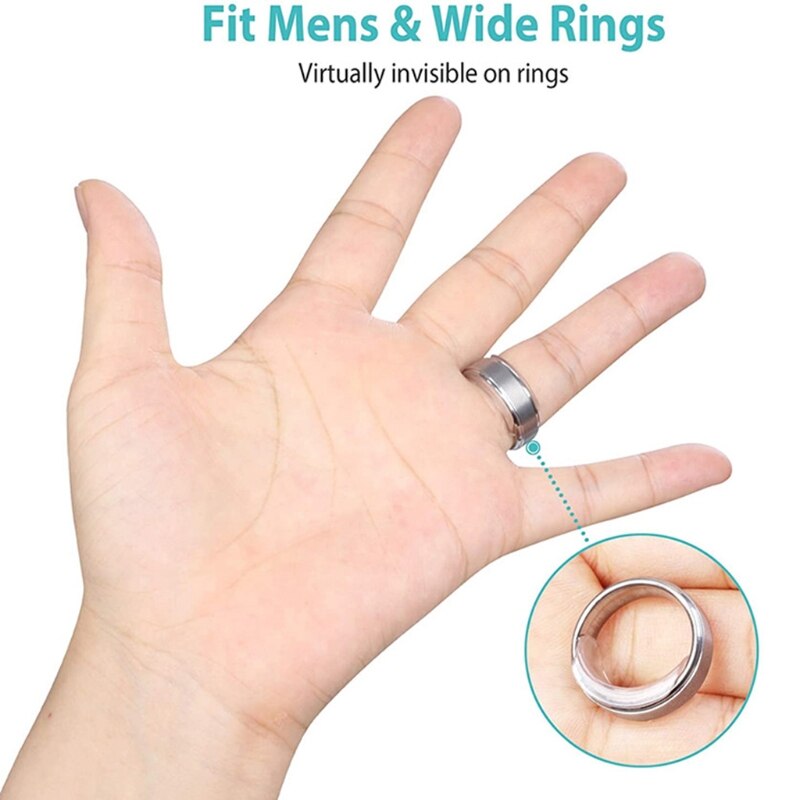 Ajustador de silicona Invisible transparente para anillo, 8 tamaños, anillos sueltos, reductor