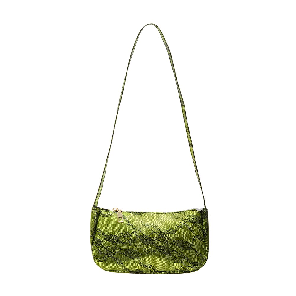 Sac à main Vintage à motif de dentelle pour jeunes femmes, sac à bandoulière Portable pour soirée, Mini bourse de rue en cuir PU: green